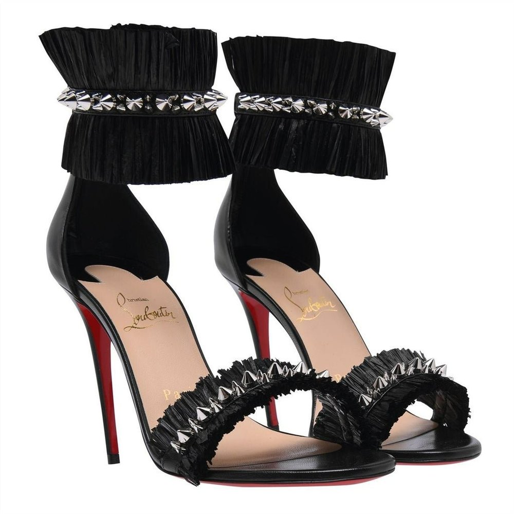 Christian Louboutin Poupedou Raffia Sandal SZ 40